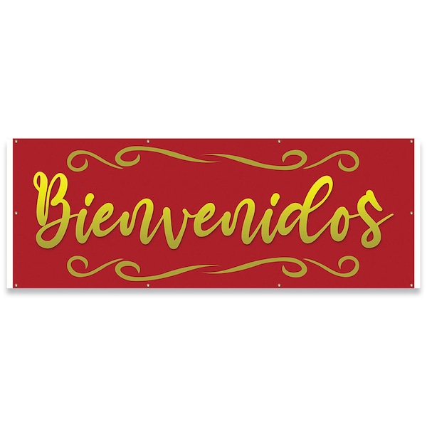 Bienvenidos Banner Concession Stand Food Truck Single Sided